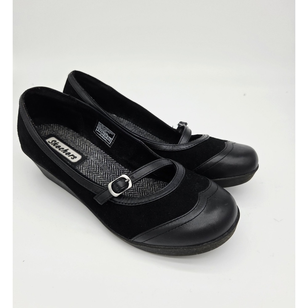 Skechers Black Mary Jane Comfort Flats
